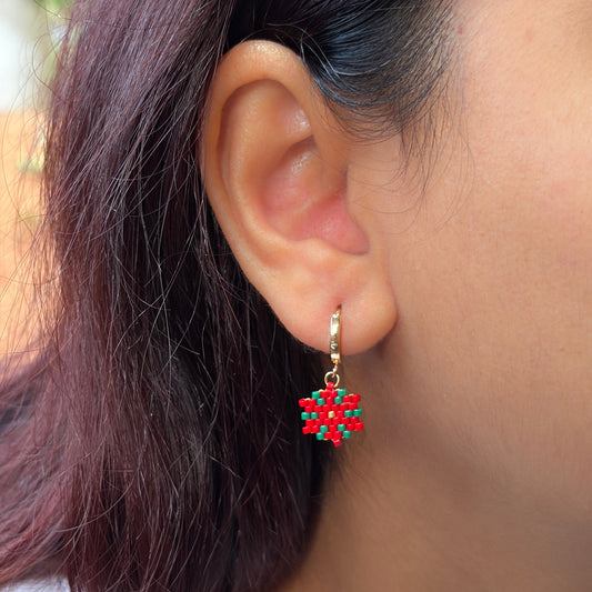 Poinsettia Beaded Charm