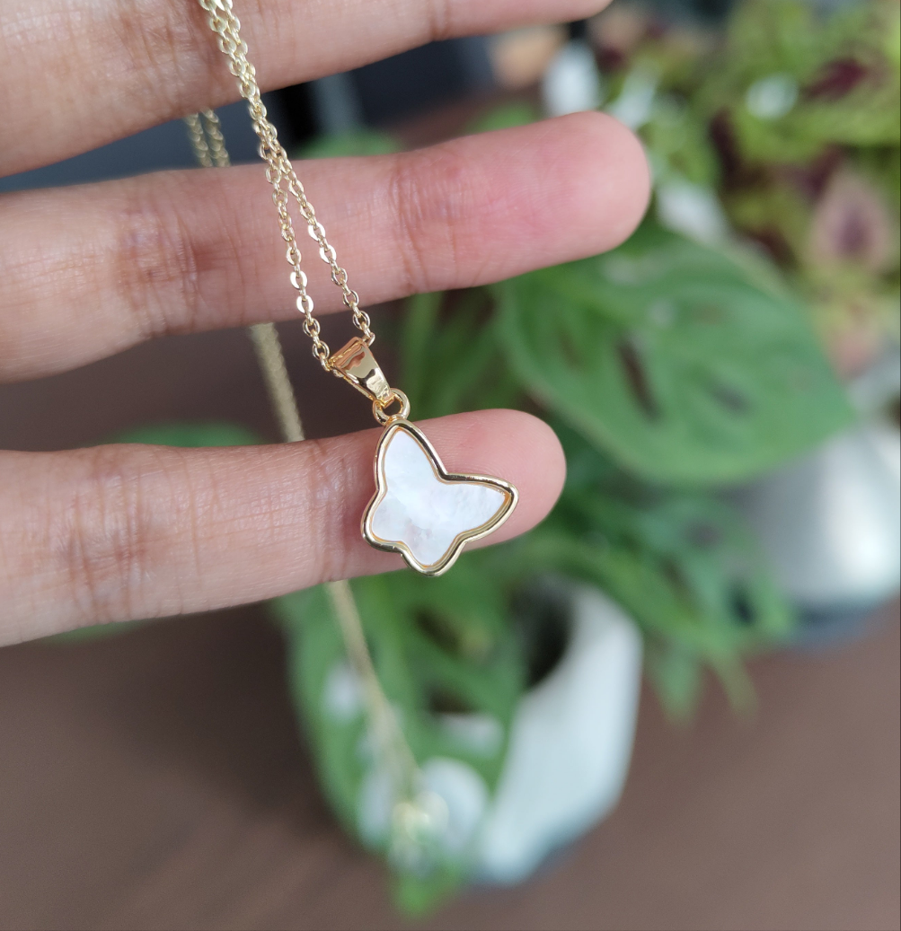 Mother of Pearl and 18k Gold Plated Necklace