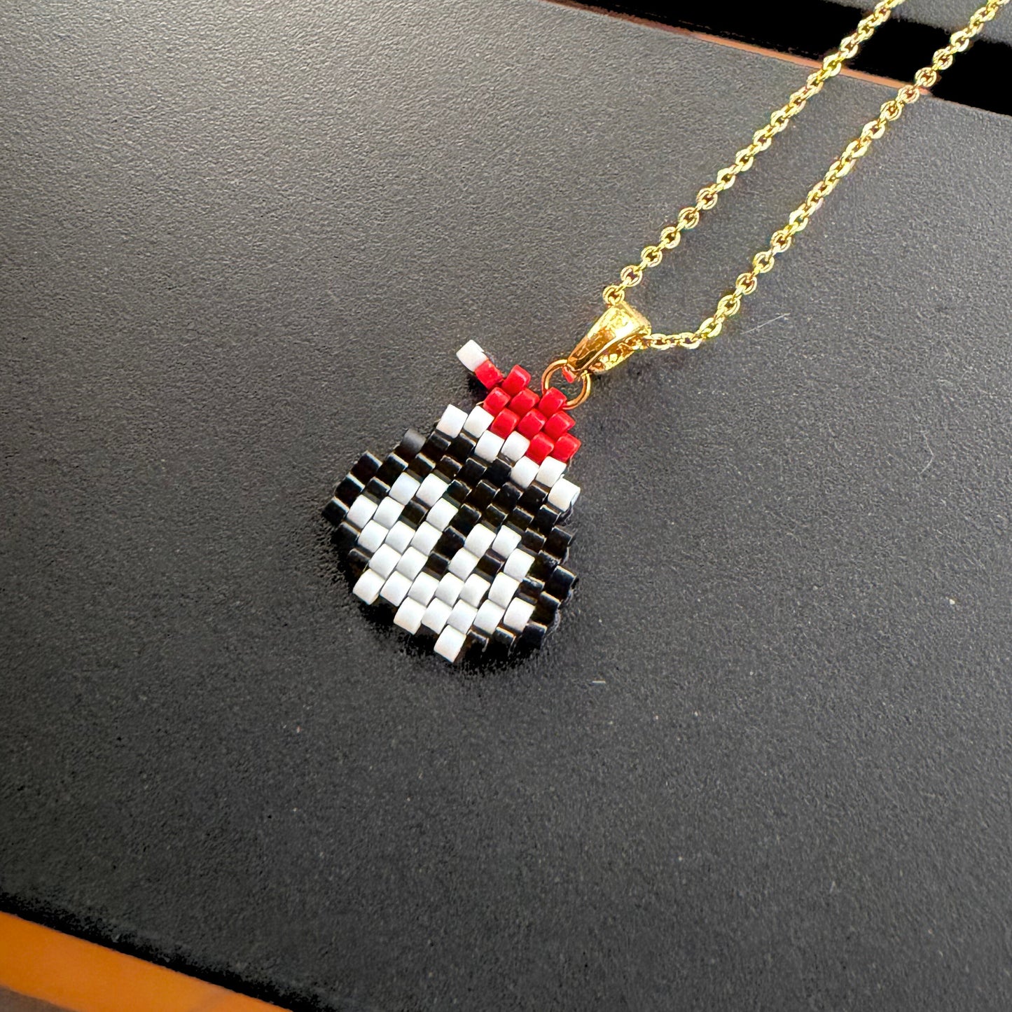 Festive Penguin Beaded Charm