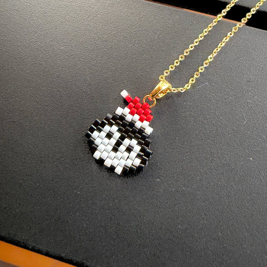 Festive Penguin Beaded Charm