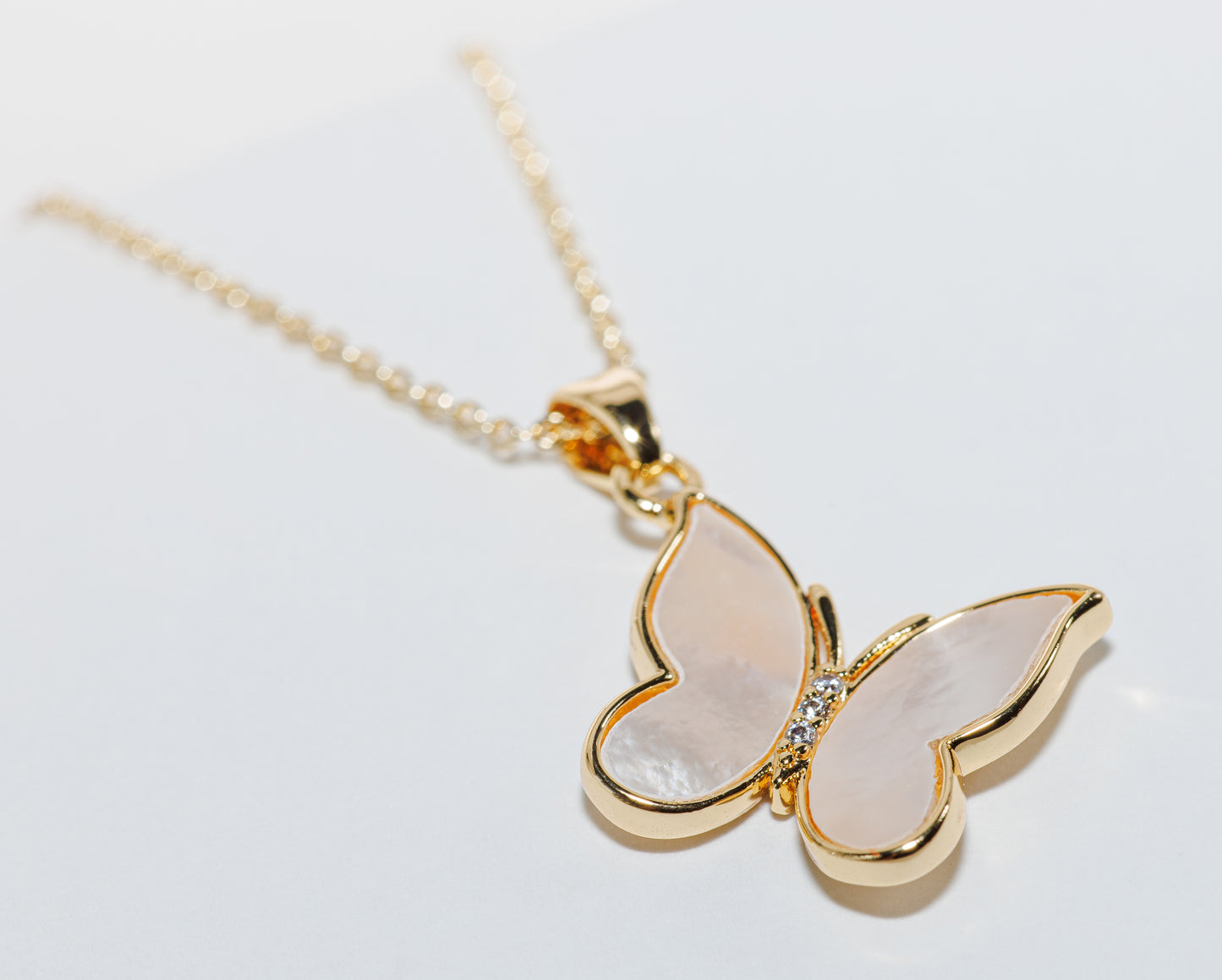 Mother of Pearl and 18k Gold Plated Necklace