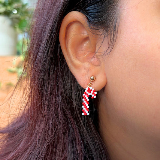 Candy Cane Beaded Charm