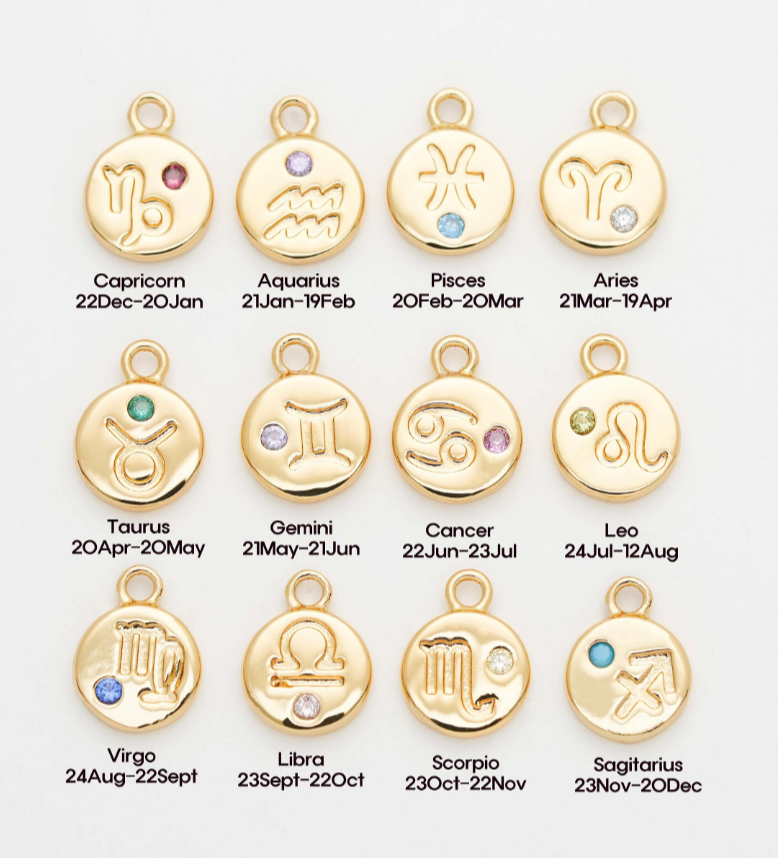 Zodiac and Birthstone Charm Necklace