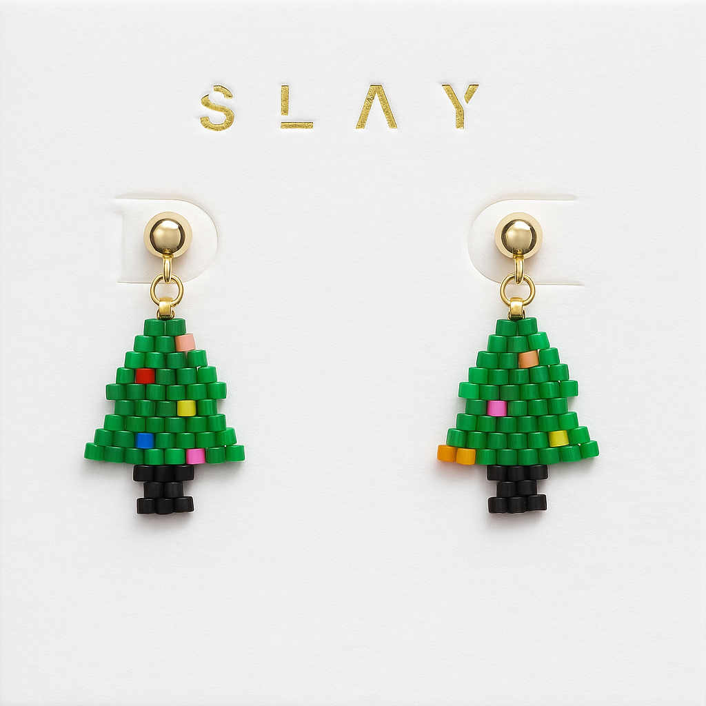 Christmas Tree Beaded Charm