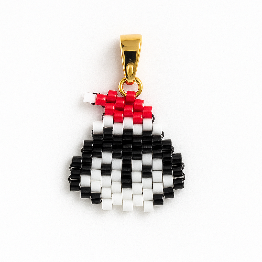 Festive Penguin Beaded Charm