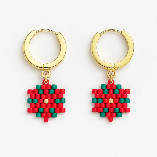 Poinsettia Beaded Charm